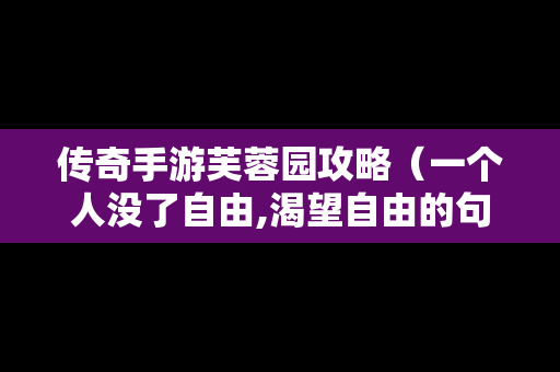 传奇手游芙蓉园攻略（一个人没了自由,渴望自由的句子）