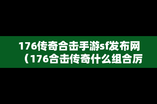 176传奇合击手游sf发布网（176合击传奇什么组合厉害）