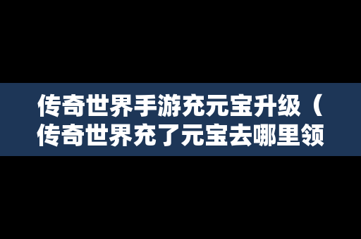 传奇世界手游充元宝升级（传奇世界充了元宝去哪里领）
