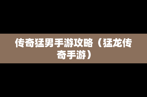 传奇**手游攻略（猛龙传奇手游）